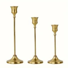 Vintage Metal Candle Holders (set of 3)