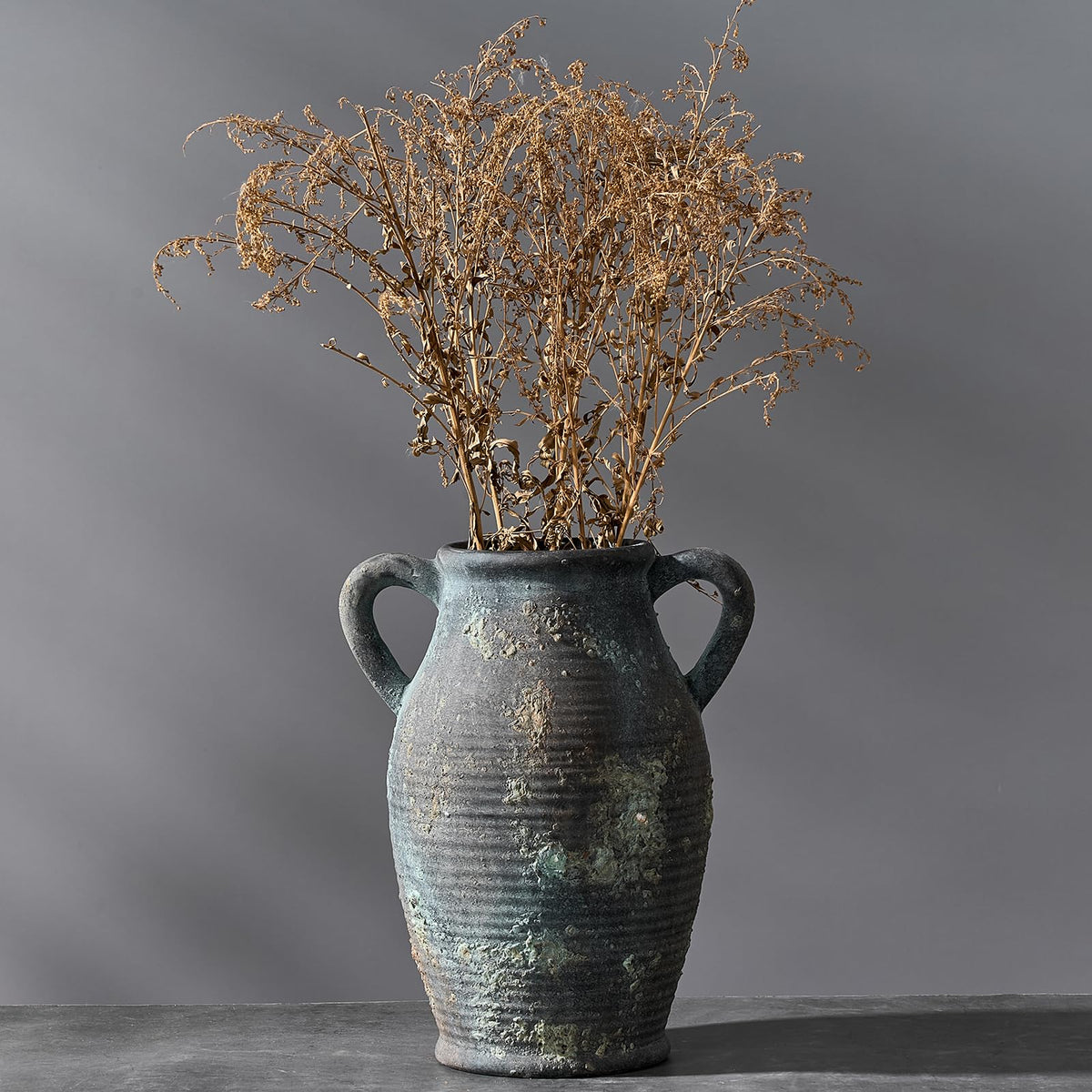 Twin-Handle Terracotta Vase