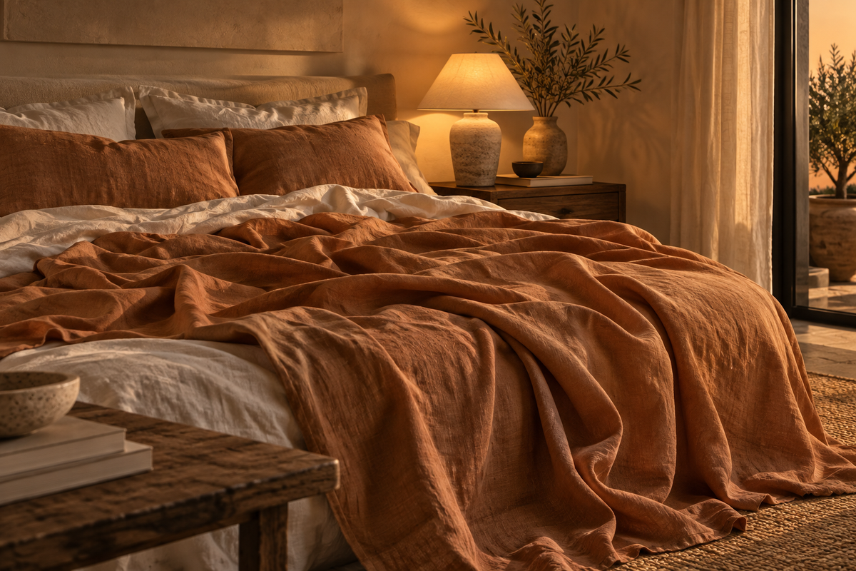 Stone-Washed Linen Flat Sheet, view 1