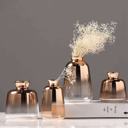 Gold-Plated Glass Vase