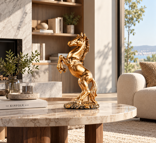 European Style Home Resin Victory Horse Statue