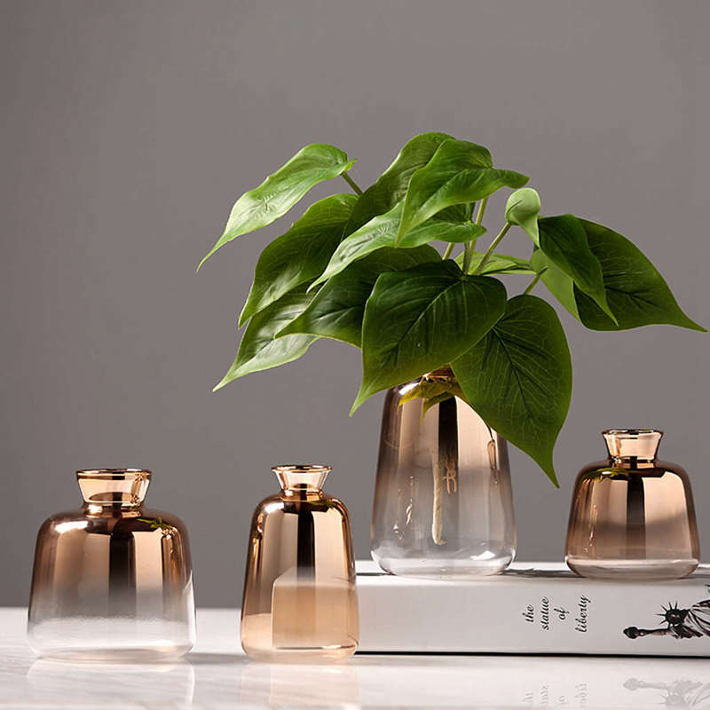 Gold-Plated Glass Vase