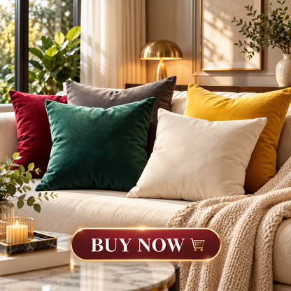 Velvet Cushion Cover with multiple color options.