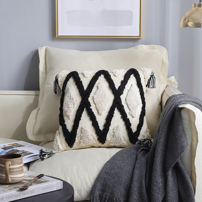 Embroidered Tassel Cushion Cover