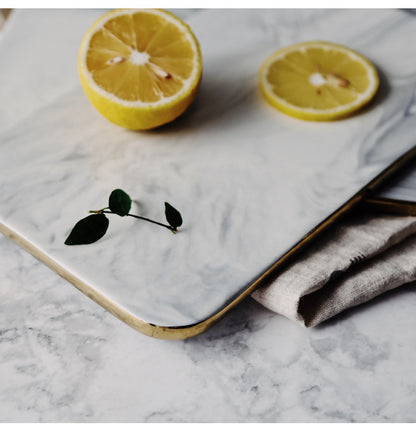 Marble-Pattern Porcelain Tray