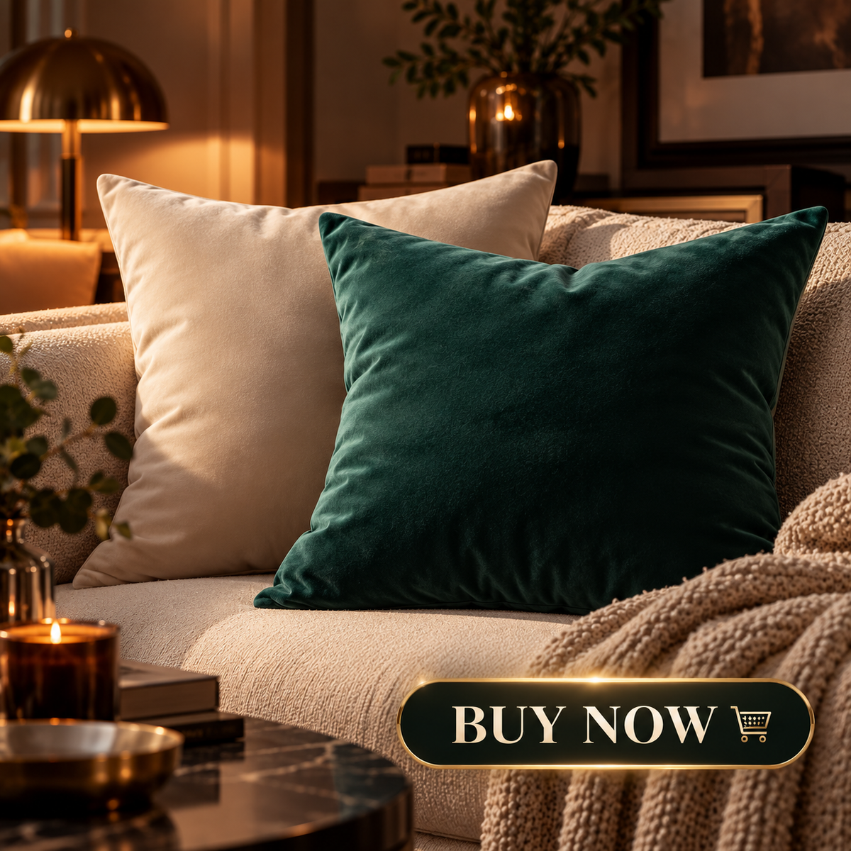 Velvet Cushion Cover with multiple color options.