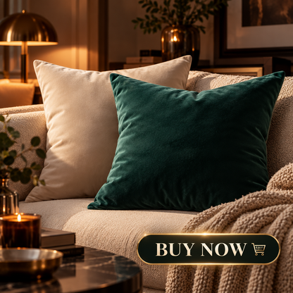 Velvet Cushion Cover with multiple color options.