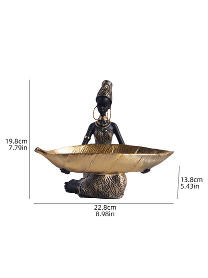 Girl with Plate Resin Sculpture, view 6