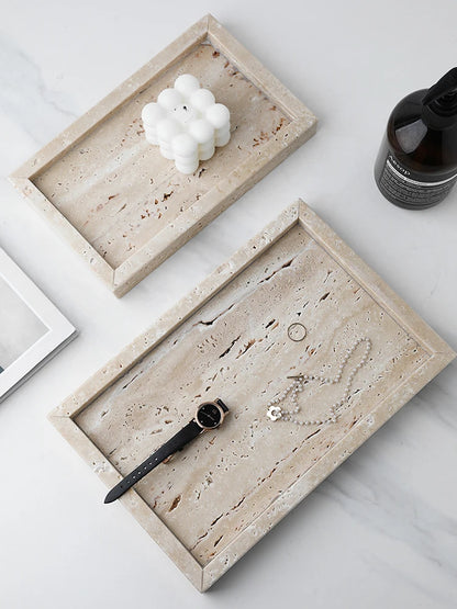 Travertine Stone Vanity Tray, view 1