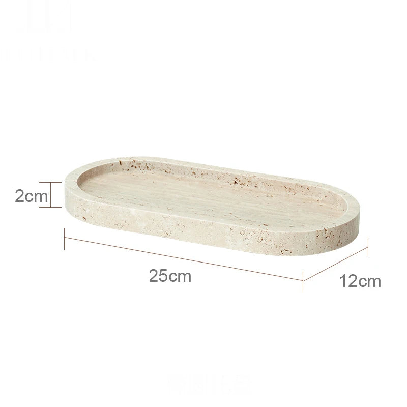 Beige travertine bathroom accessory set, view 12