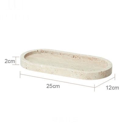 Beige travertine bathroom accessory set, view 12