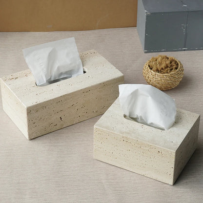 Beige travertine bathroom accessory set, view 3