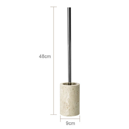 Beige travertine bathroom accessory set, view 8