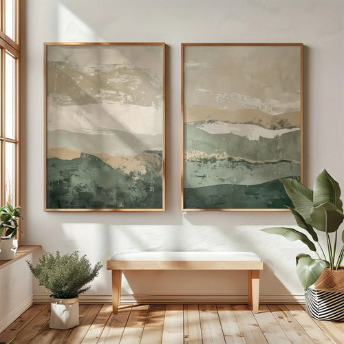Wabi Sabi Mountains Canvas Print Set of 2, view 1