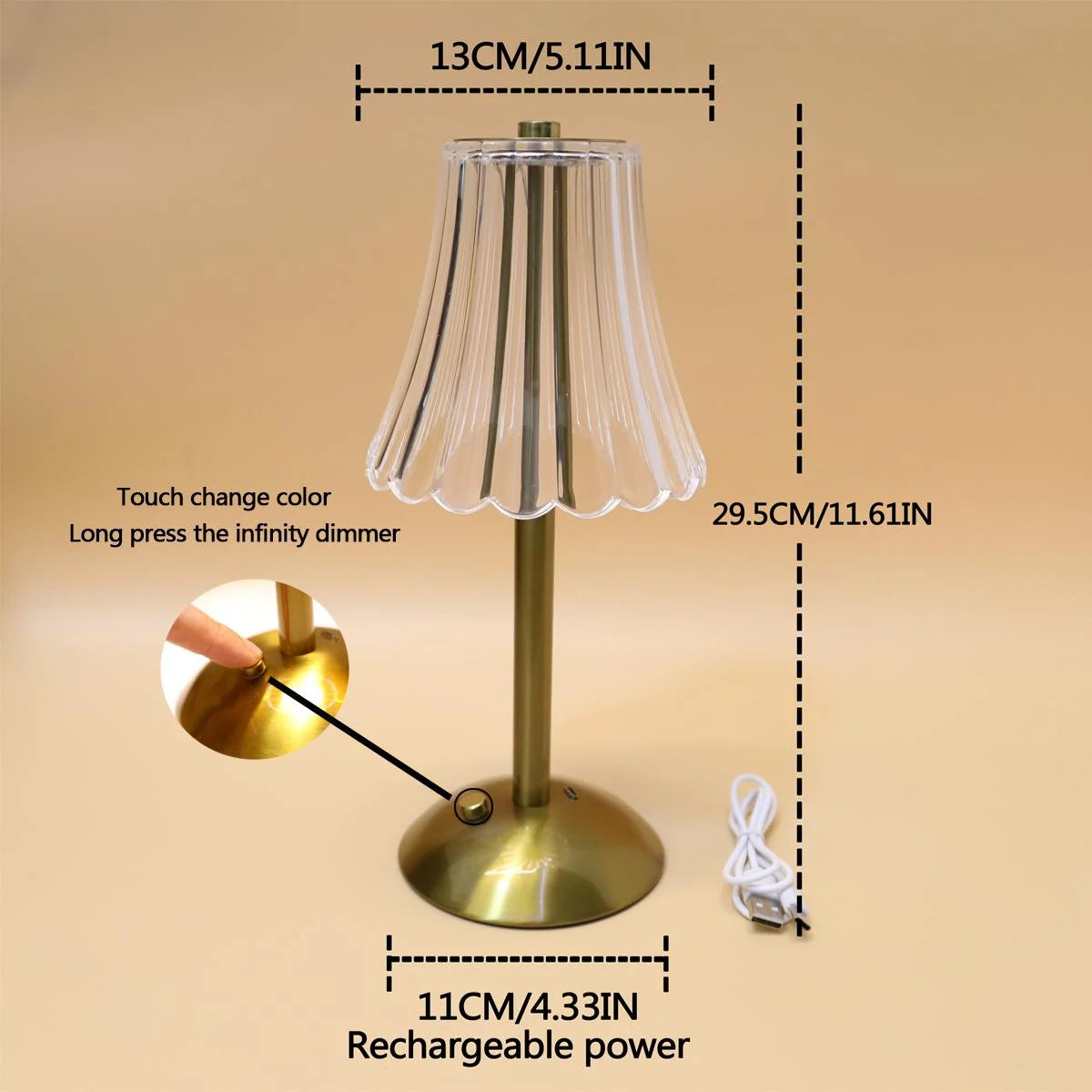 Crystal Cordless Lamp, view 4