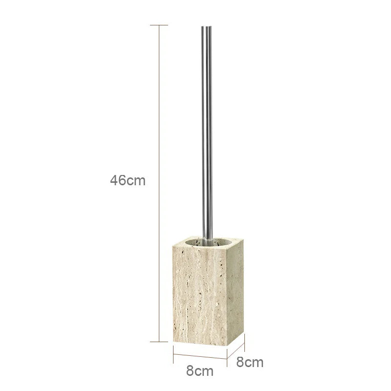 Beige travertine bathroom accessory set, view 23