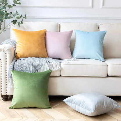 Velvet Cushion Cover with multiple color options.