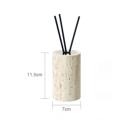Beige travertine bathroom accessory set, view 9