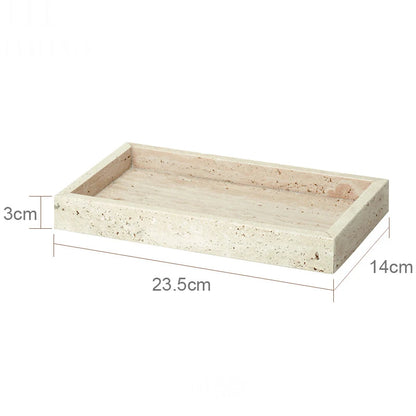 Beige travertine bathroom accessory set, view 11
