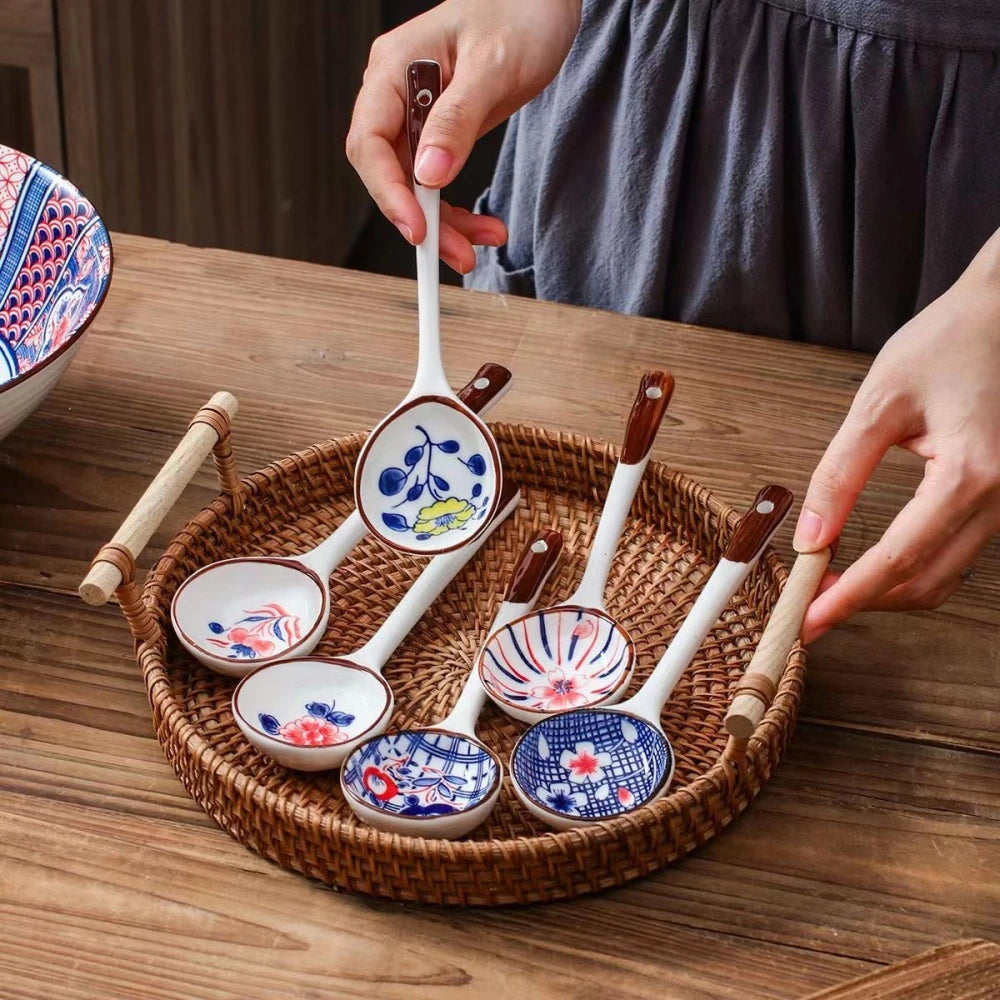 Hand-painted ceramic dessert spoon, view 3
