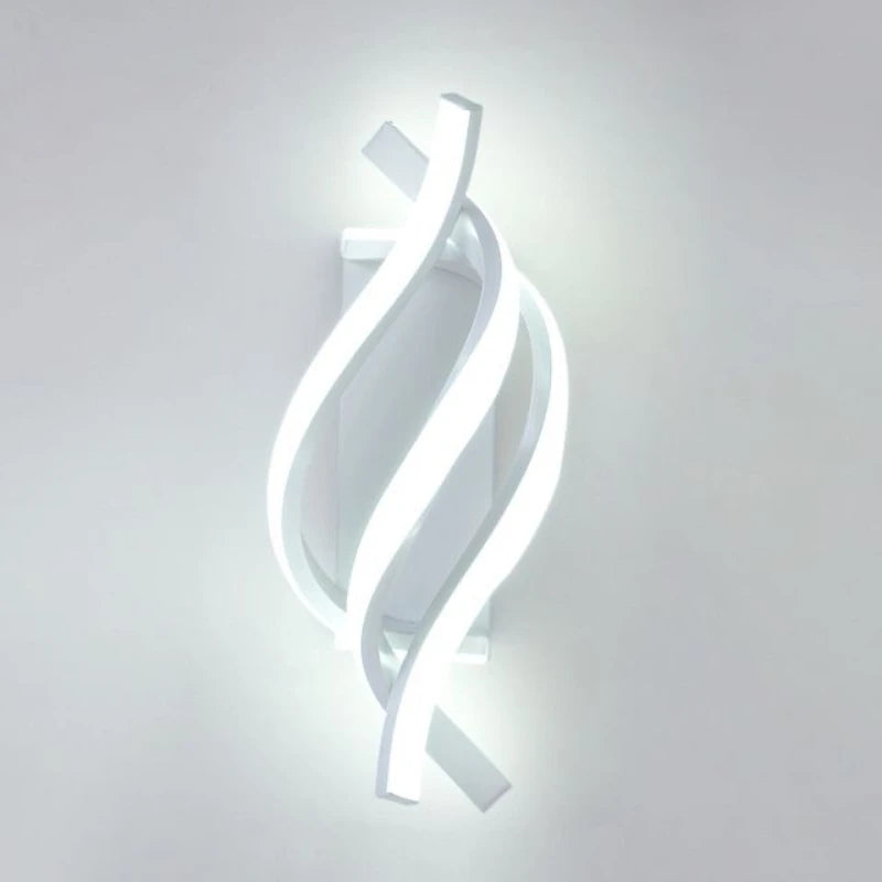 Curved Spiral Design LED Wall Lamp for Bedroom Bedside Corridor Living Room