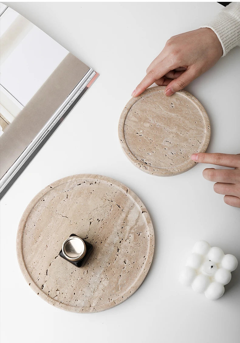 Travertine Stone Vanity Tray, view 6