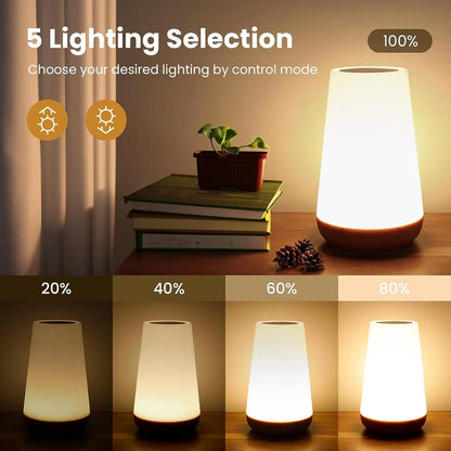 Aurora Touch Table Lamp – Rechargeable, Color-Changing