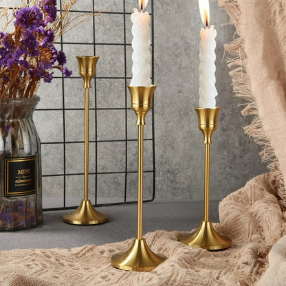 Vintage Metal Candle Holders (set of 3)