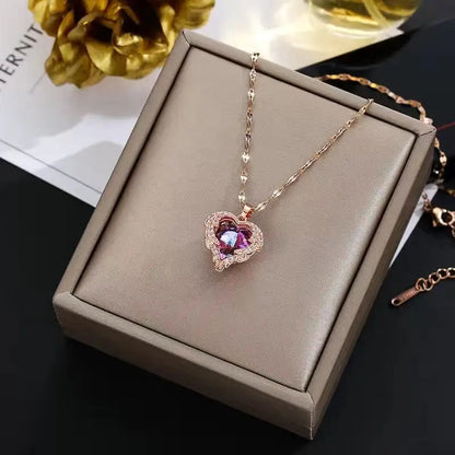 Ocean crystal heart pendant necklace, view 5