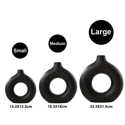 Nordic Hollow Donut Ceramic Vase