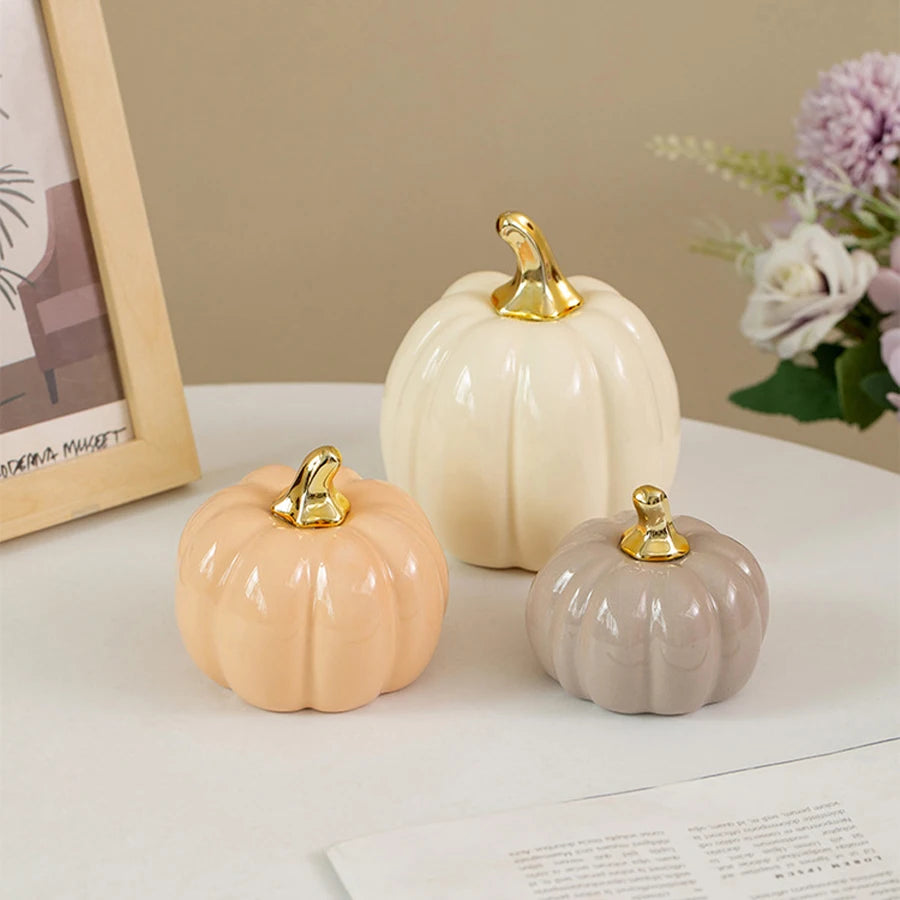Nordic Ceramic Pumpkin Figurine, view 5