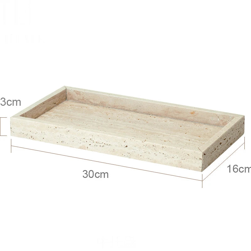 Beige travertine bathroom accessory set, view 10