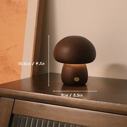 Wooden Mushrooms Night Light Touch - USB Chargeable