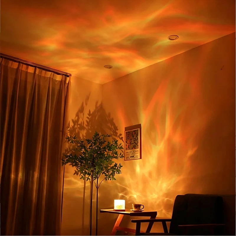 Rotating water ripple night light projector, view 6