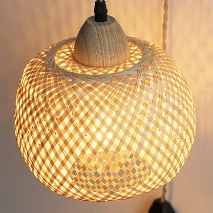 Bamboo lantern wall lamp, view 6