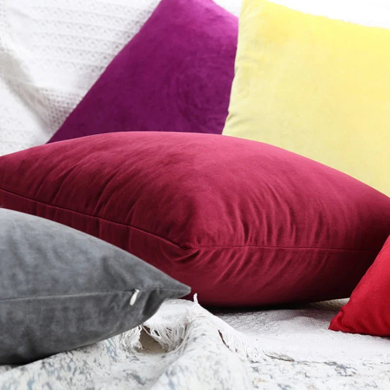 Velvet Cushion Cover with multiple color options.