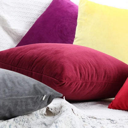 Velvet Cushion Cover with multiple color options.