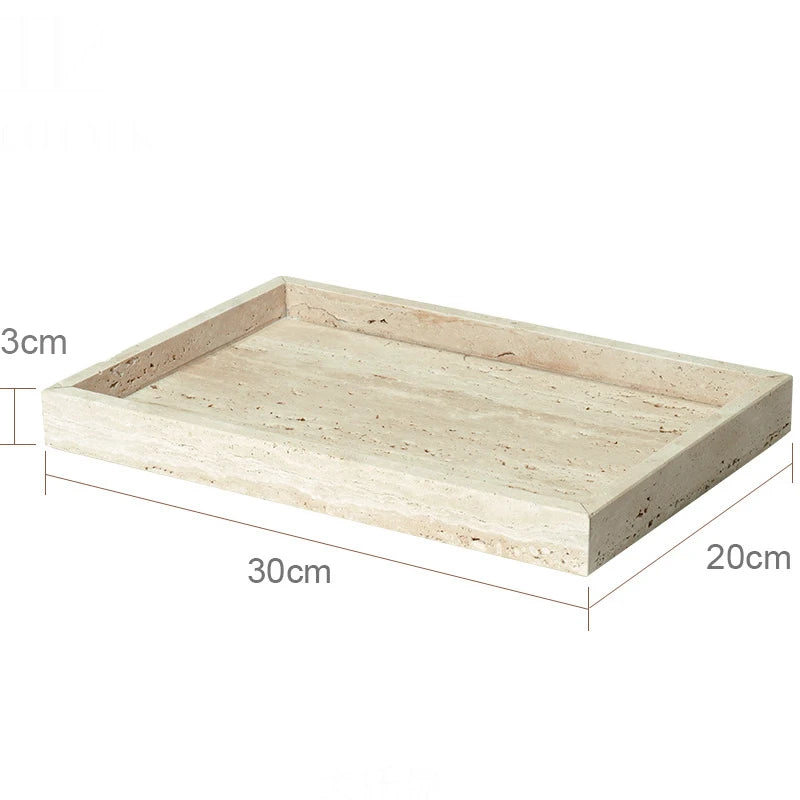 Beige travertine bathroom accessory set, view 16