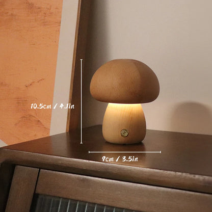 Wooden Mushrooms Night Light Touch - USB Chargeable