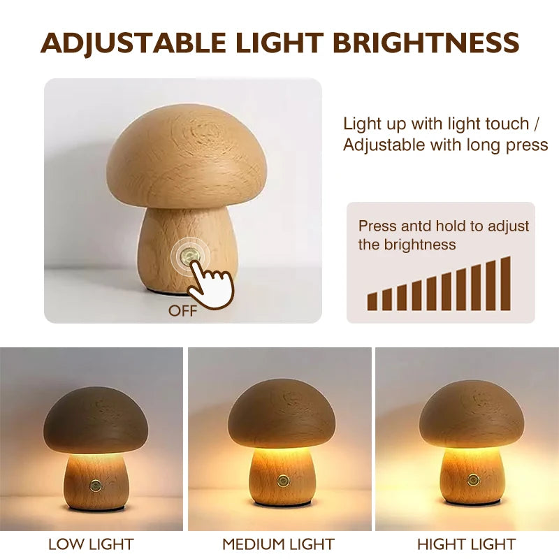 Wooden Mushroom Light, view 3