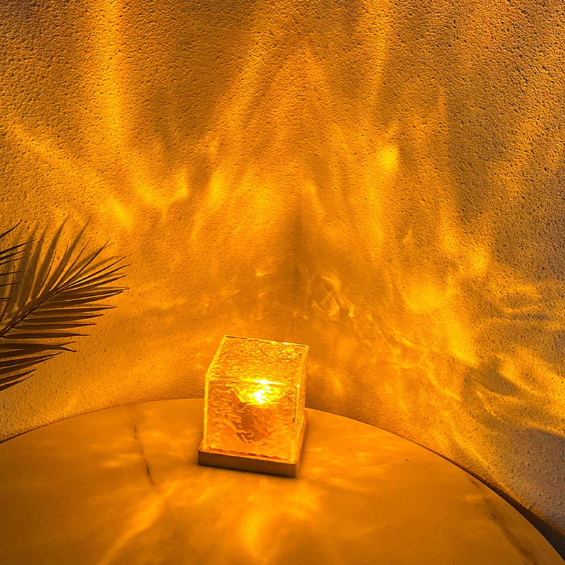 Rotating water ripple night light projector, view 5