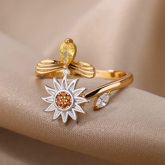 Adjustable rotating anxiety ring, view 1