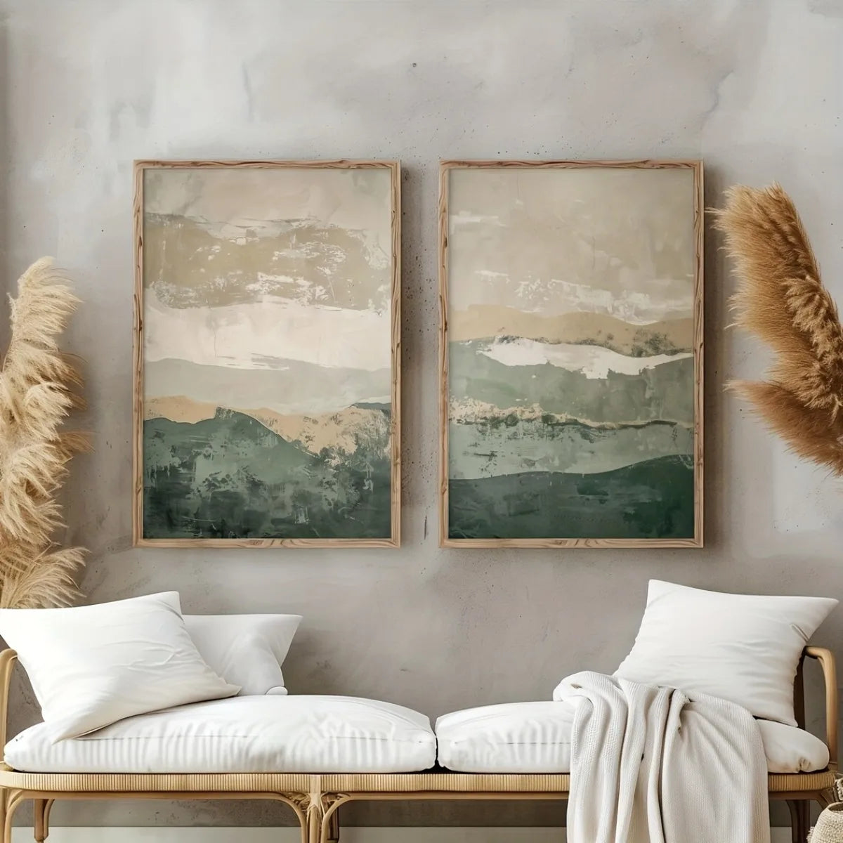 Wabi Sabi Mountains Canvas Print Set of 2, view 4