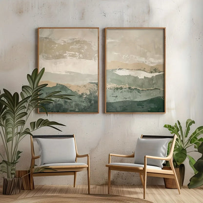 Wabi Sabi Mountains Canvas Print Set of 2, view 2