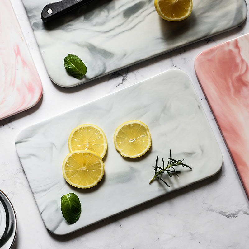 Marble-Pattern Porcelain Tray