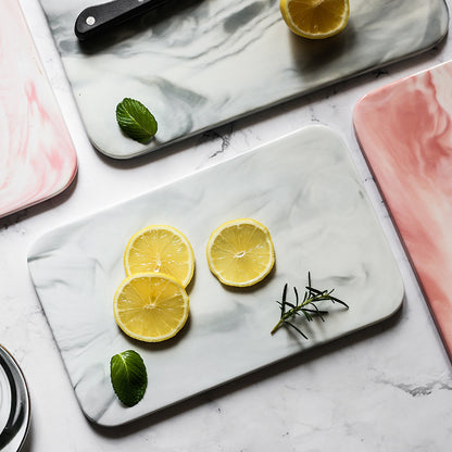 Marble-Pattern Porcelain Tray