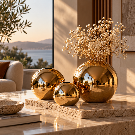 Gold Sphere Vase, view 1