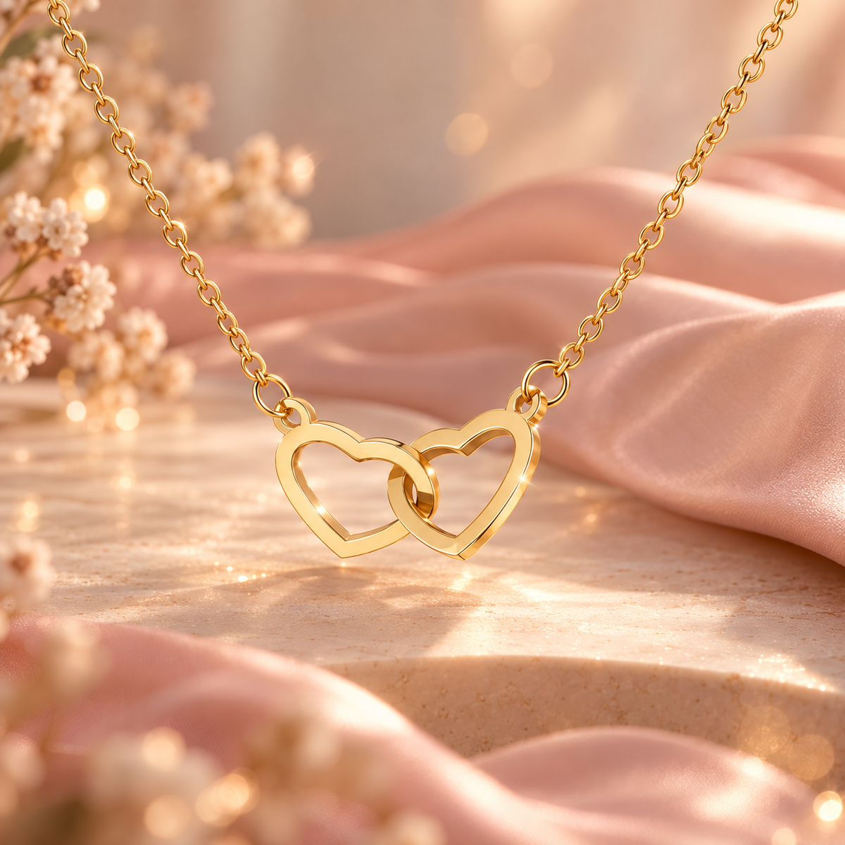 Personalized name heart necklace with rotating rose box, view 18